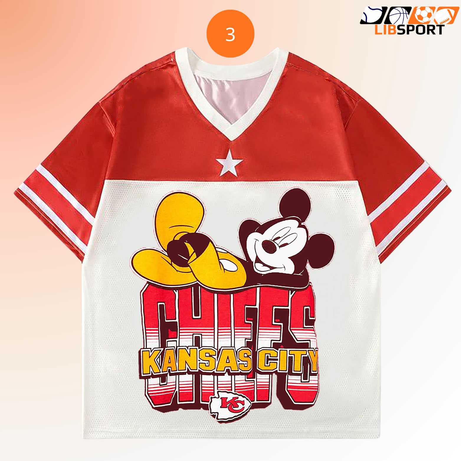 Kansas City Chiefs Mickey Kick Back Jersey, Nfl Shirt, Unisex Fan Merch Tee